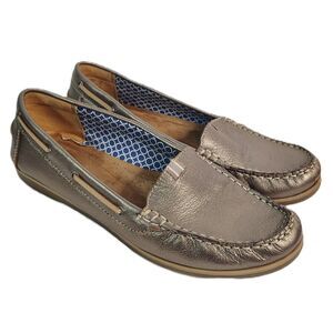 NATURALIZER Hanover Women’s 9 Gold Metallic Leather Loafers Comfort Shoes